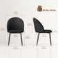 HOMCOM Modern Dining Chairs Set of 4, Upholstered Dining Room Chairs with Metal Legs, Shell Backrest, Padded Seat, Black