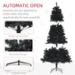 HOMCOM 7.5ft Artificial Christmas Trees with Auto Open and Steel Base, Black
