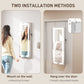 HOMCOM LED Lighted Jewelry Armoire with Mirror Jewelry Cabinet with Storage Lockable Door/Wall Mounted Jewelry Organizer, White