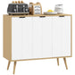 HOMCOM Modern Sideboard and Buffet, Dining Room Cabinet with Adjustable Shelves for Kitchen, Living Room, Natural