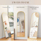 HOMCOM Arched Standing Mirror, 64" x 20" Full Length Mirror, Free Standing or Wall Mounted for Living Room, Bedroom, Black