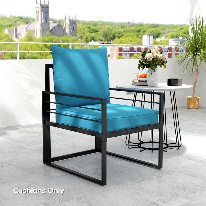 Outsunny Patio Chair Cushions, Thick Deep Seat Outdoor Seat Cushion with Back Cushion, Beige