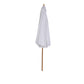 Outsunny 10' x 8' Bamboo Wooden Round Market Patio Sun Umbrella Garden Parasol Outdoor Sunshade Canopy, White