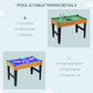 Soozier 43'' 4-in-1 Multi-Gaming Table, Tabletop Billiards Hockey Table Tennis Foosball Game, Easy Set up for Whole Family