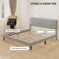 HOMCOM Queen Size Bed Frame with Upholstered Headboard, Modern Platform Bed Frame with Wood Slats, 1100 lbs Capacity, Cream