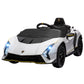 Qaba 12V Lamborghini Autentica Licensed Kids Car with Remote Control, 4 Wheels Spring Suspension, Soft Start, Red