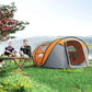 Outsunny 4 Person Camping Tent, Easy Pop Up Tent with Doors, Windows and Carry Bag, Automatic Setup Tent for Hiking, Orange