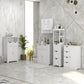 kleankin Bathroom Cabinet, Bathroom Storage Cabinet with 2 Drawers, Adjustable Shelf for Living Room, Entryway, White