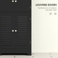 HOMCOM Freestanding Bathroom Cabinet with Glass/Louvred Doors, Tall Bathroom Cabinet for Kitchen, Study, Living Room, Black