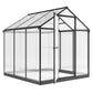 Outsunny 6' x 10' x 6.4' Walk-in Garden Greenhouse Polycarbonate Panels Plants Flower Growth Shed Cold Frame Outdoor Portable Warm House Aluminum Frame, Silver