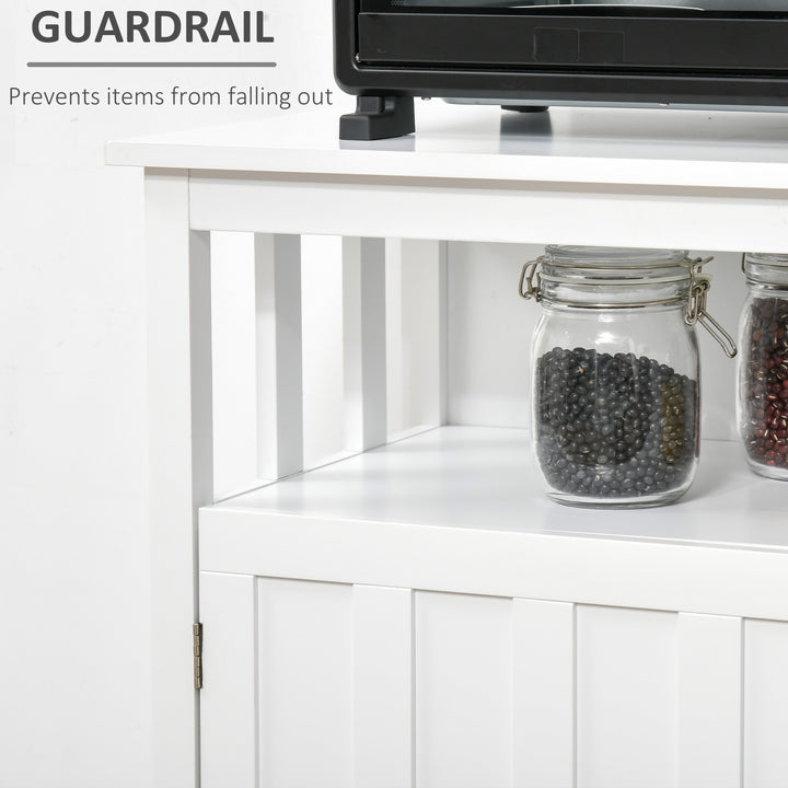 HOMCOM Sideboard Buffet Server Storage Cabinet Console Table with 2 Doors and Adjustable Shelves for Kitchen & Dining Room, White