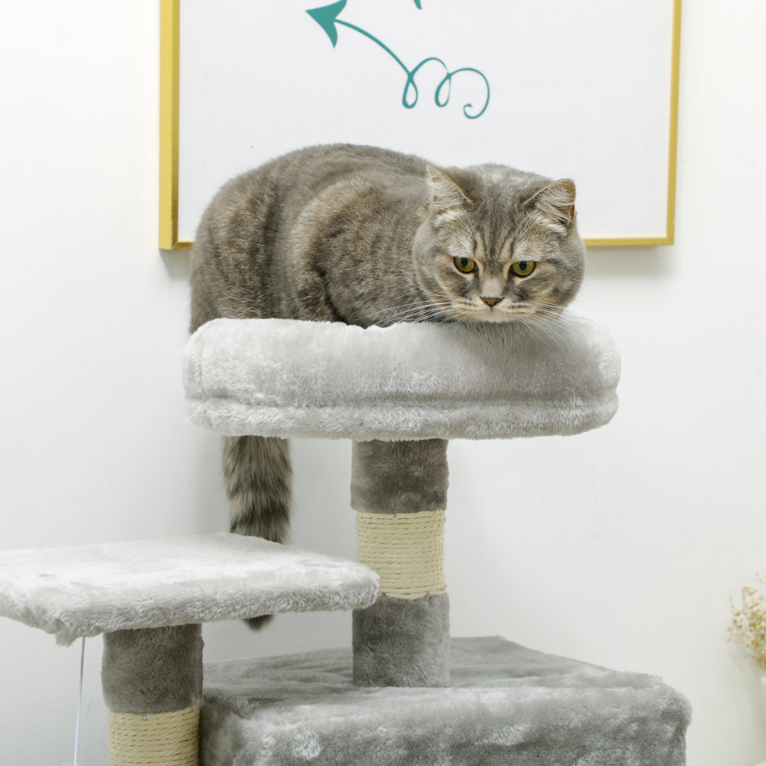 PawHut 49 Inch Large Cat Tree for Indoor Cats, Light Grey