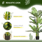 HOMCOM Artificial Tree Areca Palm Tree Fake Plants in Pot with 21 Leaves for Indoor Decor, 8"x8"x60", Green