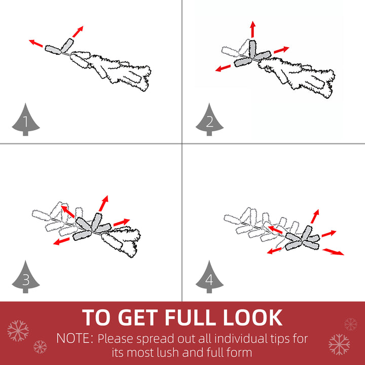 HOMCOM 5ft Artificial Snow-Flocked Tree Holiday Home Indoor Christmas Decoration with Metal Feet, Green