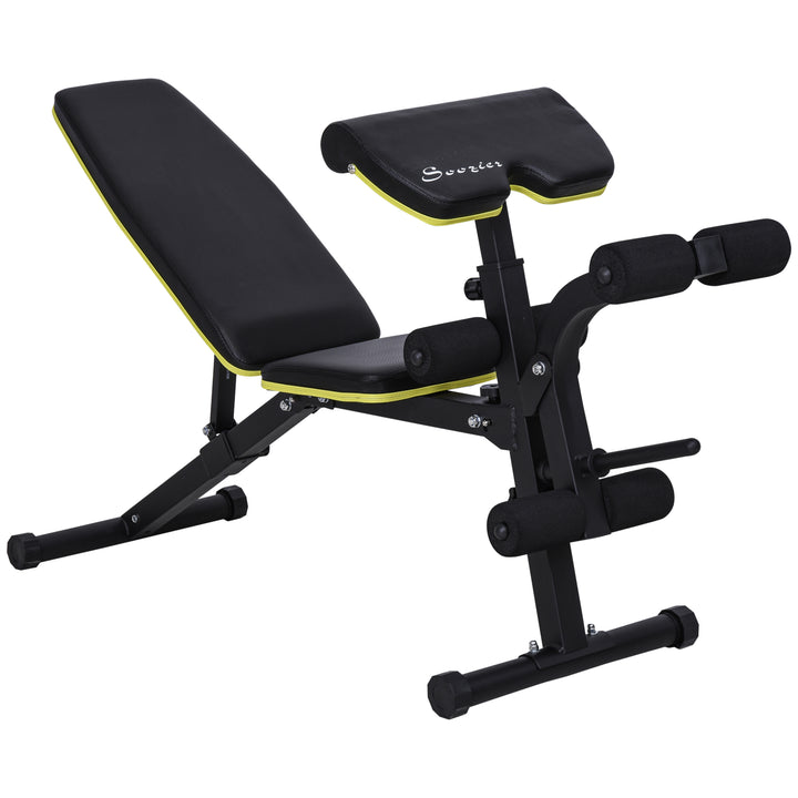 Soozier Adjustable Weight Bench, Sit Up Dumbbell Bench, Multi-Functional Purpose Hyper Extension Workout Bench with Adjustable Seat and Back Angle