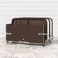 Outsunny Rolling Pool Storage Rattan Patio Furniture Outdoor Storage Wicker Organizer for Floats, Paddles, Balls, Towels, Brown