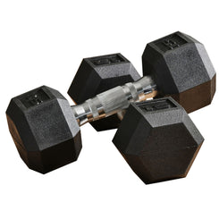 Soozier Rubber Dumbbells Weight Set, Total 30lbs(15lbs Each) Dumbbell Hand Weight for Body Fitness Training for Home Office Gym, Black