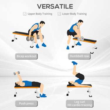 Soozier Multipurpose Workout Bench Flat Barbell Bench Weight Lifting Equipment Home Gym Utility Board