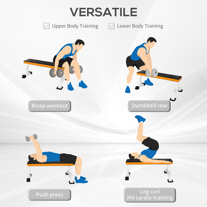 Soozier Multipurpose Workout Bench Flat Barbell Bench Weight Lifting Equipment Home Gym Utility Board