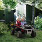 Aosom 12V Ride on Car with Electric Bucket, Two-Seater, Shovel, Remote Control, Spring Suspension, Horn, Music, Red