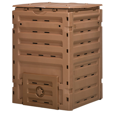 Outsunny Compost Bin, Garden Composter with 80 Vents and 2 Sliding Doors, 120 Gallon (450L), Black