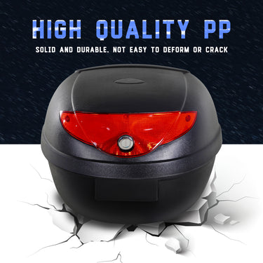 HOMCOM Detachable Scooter Motorcycle Trunk Top Case 24L Tour Luggage Box Tail Carrier Lockable Black