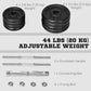 Soozier 44lbs 2-in-1 Adjustable Weight Barbell & Dumbbells Set, Free Weights Set with Non-Slip Handles for Home Gym Training, Black