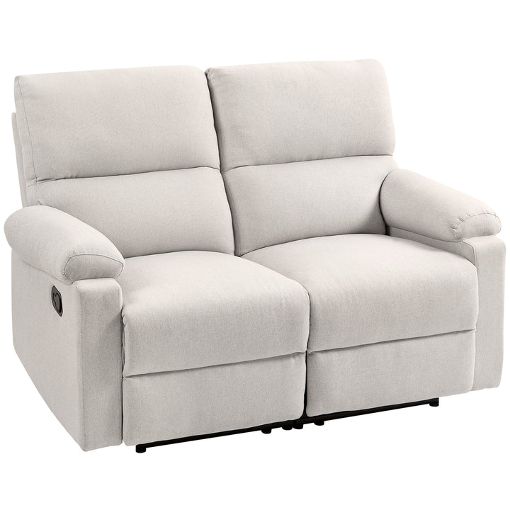 HOMCOM 2 Seater Reclining Chair, Loveseat Recliner Sofa with Footrest and Split Backrest, Dark Grey