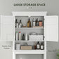 HOMCOM 3-Tier Over Toilet Storage Unit Washing Machine Cabinet Dryer Cabinet with Adjustable Shelf for Bathroom, Laundry