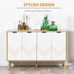 HOMCOM Modern Sideboard and Buffet, Dining Room Cabinet with Adjustable Shelves for Kitchen, Living Room, Natural