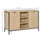 HOMCOM Sideboard Buffet Storage Cabinet Cupboard with 2 Doors and Adjustable Shelves for Dining Room, Kitchen, Living Room, Oak Tone