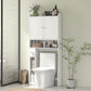 HOMCOM Modern Over the Toilet Storage Cabinet with 2 Doors, Above Commode Storage Cabinet with Toilet Paper Holder, Grey