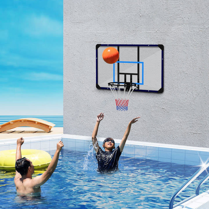Soozier Wall Mounted Basketball Hoop, Mini Hoop with 45" x 29" Shatter Proof Backboard, Durable Rim and All-Weather Net for Indoor and Outdoor Use