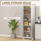 HOMCOM 72" Tall Pantry Cabinet, Kitchen Pantry Cabinet with Adjustable Shelves, Storage Cabinet with 4 Doors, White