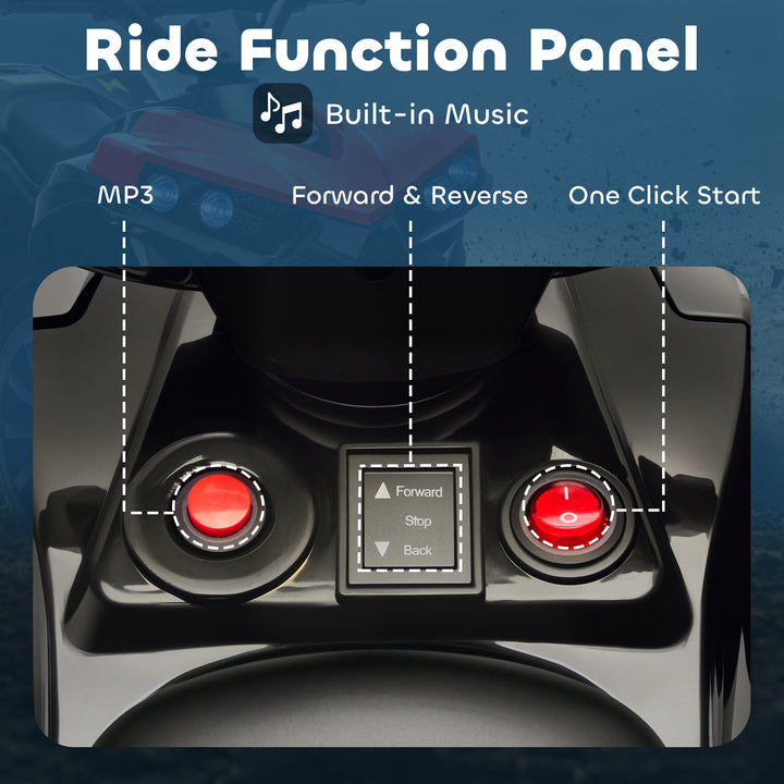 Qaba 6V Kids ATV, 4 Wheeler Electric Ride on Car with Music and LED Headlights, for Ages 3-8 Years Boys and Girls, Pink