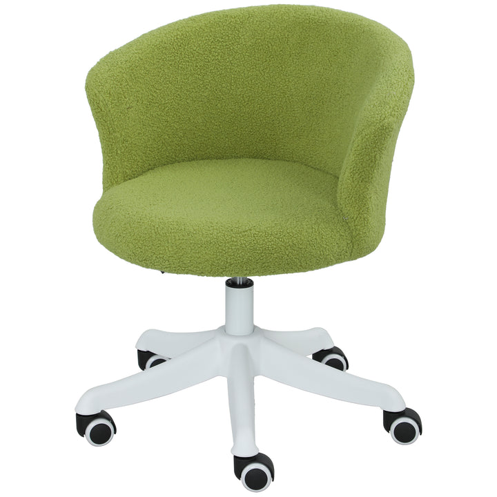 Vinsetto Armless Office Chair, Fluffy Computer Desk Chair with Adjustable Height, Swivel Wheels, Mid Back, White