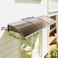 Outsunny Window Awning Door Canopy, Polycarbonate Front Door Outdoor Patio Cover, Sun Shelter, Hollow Sheet for UV, Rain, Snow and Sunlight Protection, Brown, 40" x 80"