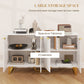 HOMCOM Sideboard Buffet Cabinet with Adjustable Shelves, Living Room Cabinet, TV Cabinet for 65 Inch TV, White