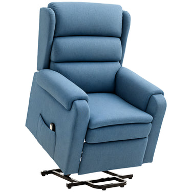 HOMCOM Lift Chair for Elderly, Power Chair Recliner with Footrest, Remote Control, Side Pockets for Living Room, Blue