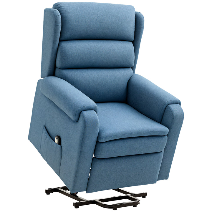 HOMCOM Lift Chair for Elderly, Power Chair Recliner with Footrest, Remote Control, Side Pockets for Living Room, Blue