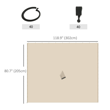 Outsunny 10' x 10' Universal Gazebo Sidewall Set with 4 Panels, Hooks/C-Rings Included for Pergolas & Cabanas, Beige