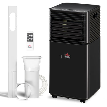 HOMCOM 8000 BTU Portable Air Conditioner with Fan & Dehumidifier Mode, Quiet AC Unit with Remote Control, 24-Hour Timer, Black