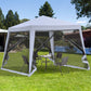 Outsunny 10x10ft Gazebo Tent with Netting Patio Canopy Outdoor Party Activity Sun Shade Garden Sun Shelter, Grey