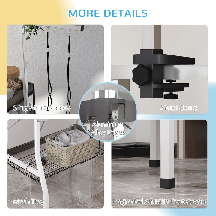 PawHut Dog Grooming Table w/ Adjustable Arm, Mesh Tray,  Two Nooses, Rubber Surface, 35" x 24" x 61", Black