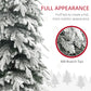 HOMCOM 6ft Pencil Flocked Artificial Christmas Tree with 600 Branch Tips, Auto Open and Steel Base, Green