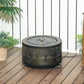 Outsunny Outdoor Water Fountain with LED Lights, 10" Tall Garden Waterfall Fountain Feature with Adjustable Flow, Black