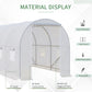 Outsunny 8.2x6.6x6.6ft Walk-in Tunnel Greenhouse Portable Garden Plant Growing Warm House with Door and Ventilation Window, White