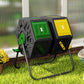 Outsunny Rotating Composter, Dual Chamber Compost Bin with 24 Vents and Steel Legs, 34.5 Gallon, Brown