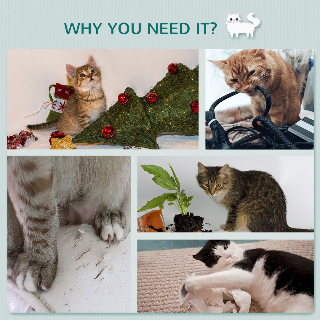 PawHut Wall-Mounted Cat Shelf with 4 Platforms and 3 Scratching Posts, Cat Wall Climber for Climbing and Lounging, Light Grey