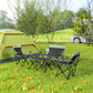 Outsunny 4 Piece Folding Camping Table and Chairs, Outdoor Lawn Chair Set w/ Table, Cup Holders for Hiking, Picnic, Grey